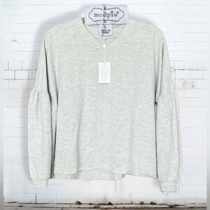 Mud Pie Landon Peplum Top in Oatmeal - Small. NWT.